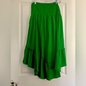 Wild Fable Strapless Summer Spring Green Dress Ruffles Vacation Party
